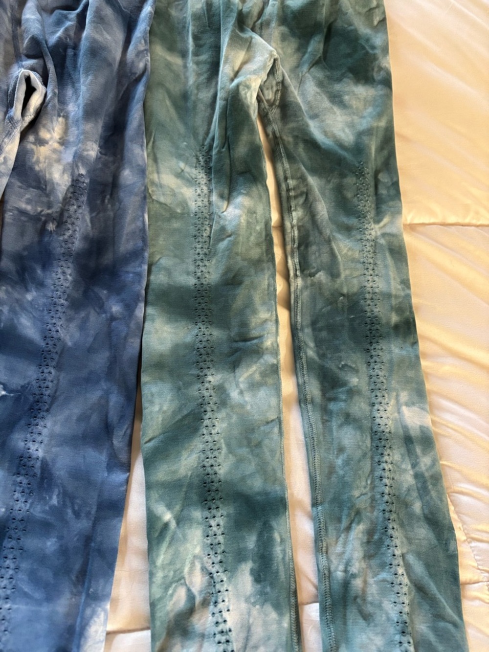 Free People Tie-Dye Ribbed Waist Leggings - Blue, Green, Yellow - Picture 6 of 6